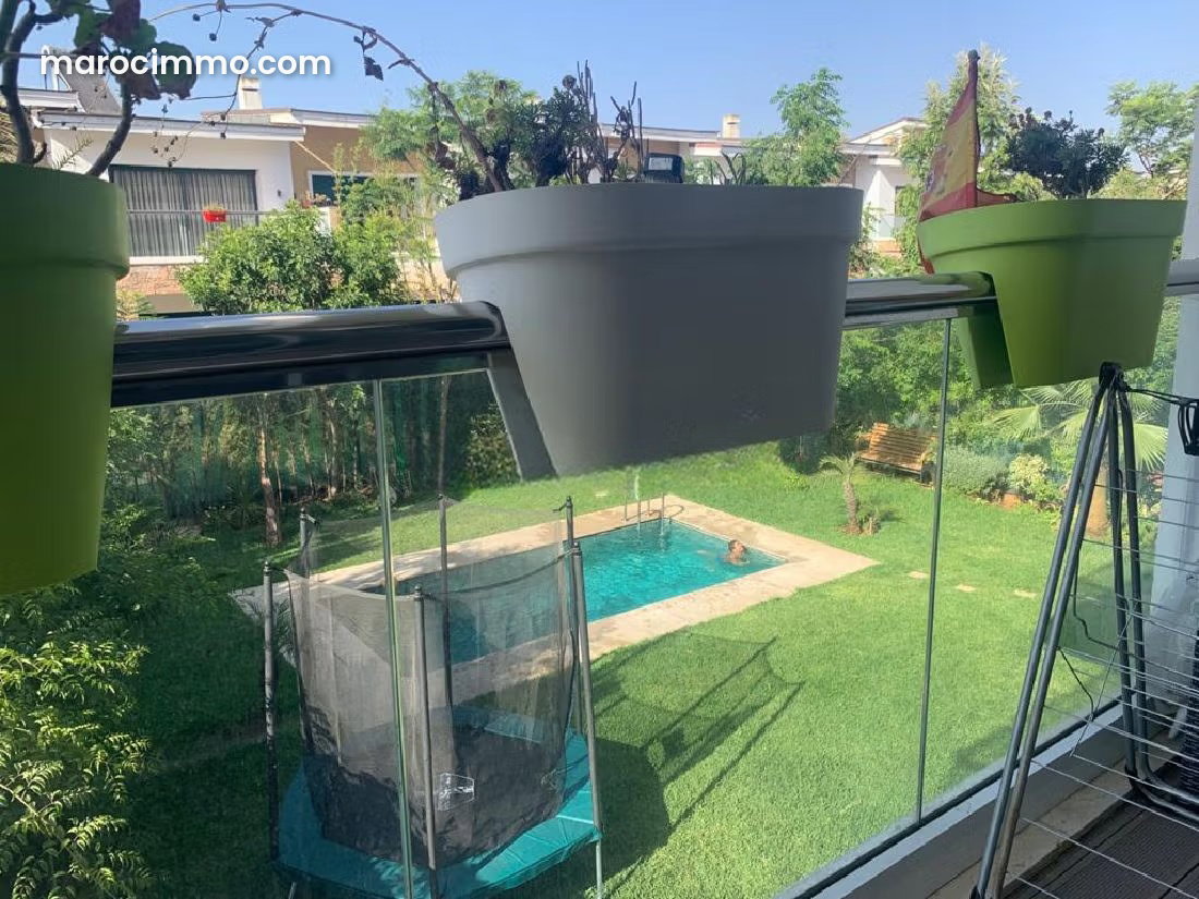 Furnished apartment with terrace and swimming pool in Bouskoura Ville Verte — Bouskoura