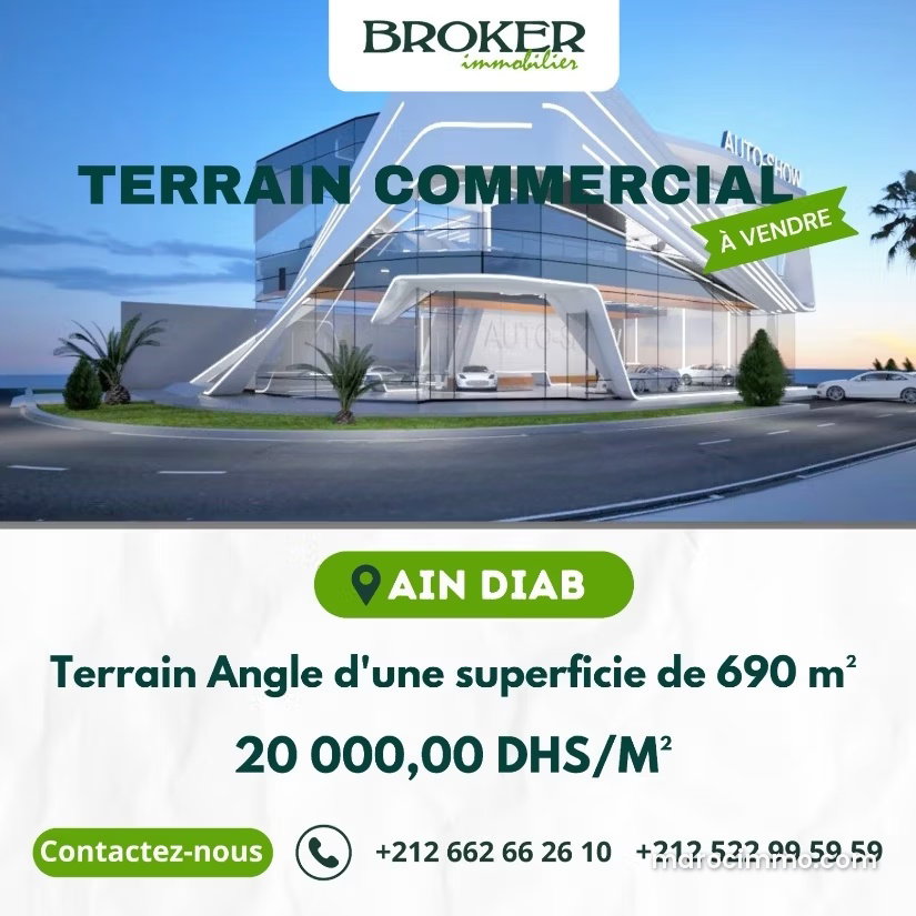 Terrain en angle à Aïn Diab, Casablanca, à vendre — Casablanca