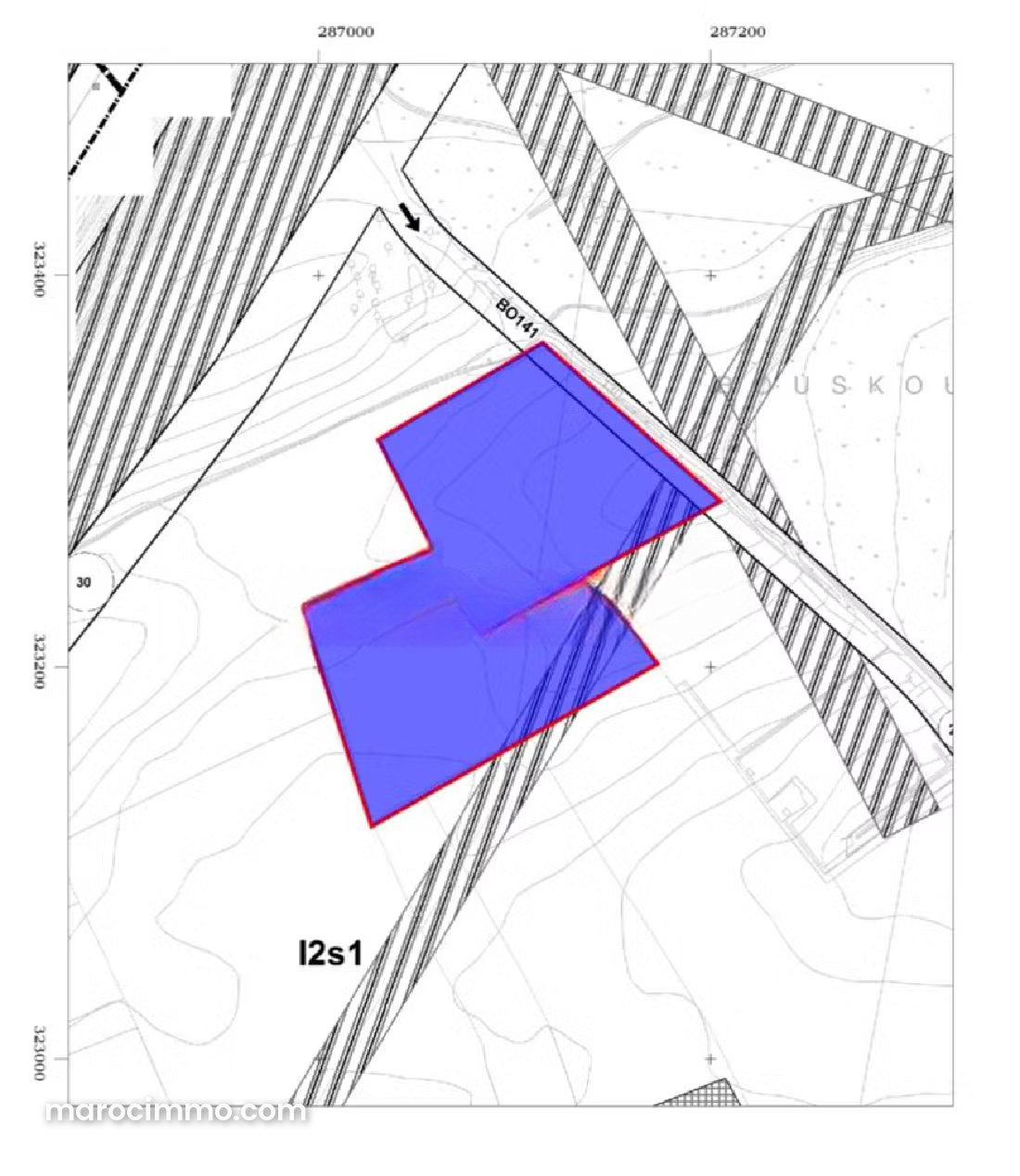 Terrain industriel 27 000 m², Bouskoura centre, zone i2s1 — Bouskoura