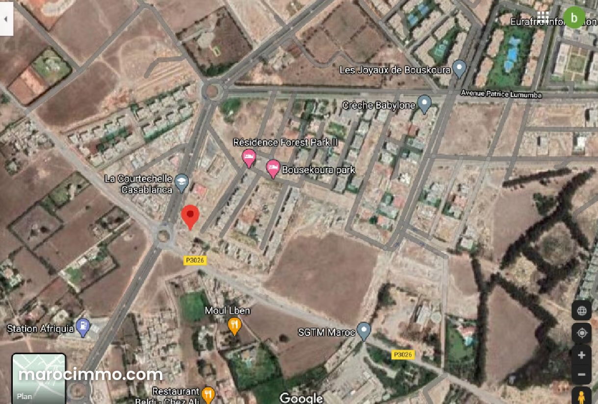 Terrain commercial 1144 m², Bouskoura centre, emplacement stratégique — Bouskoura