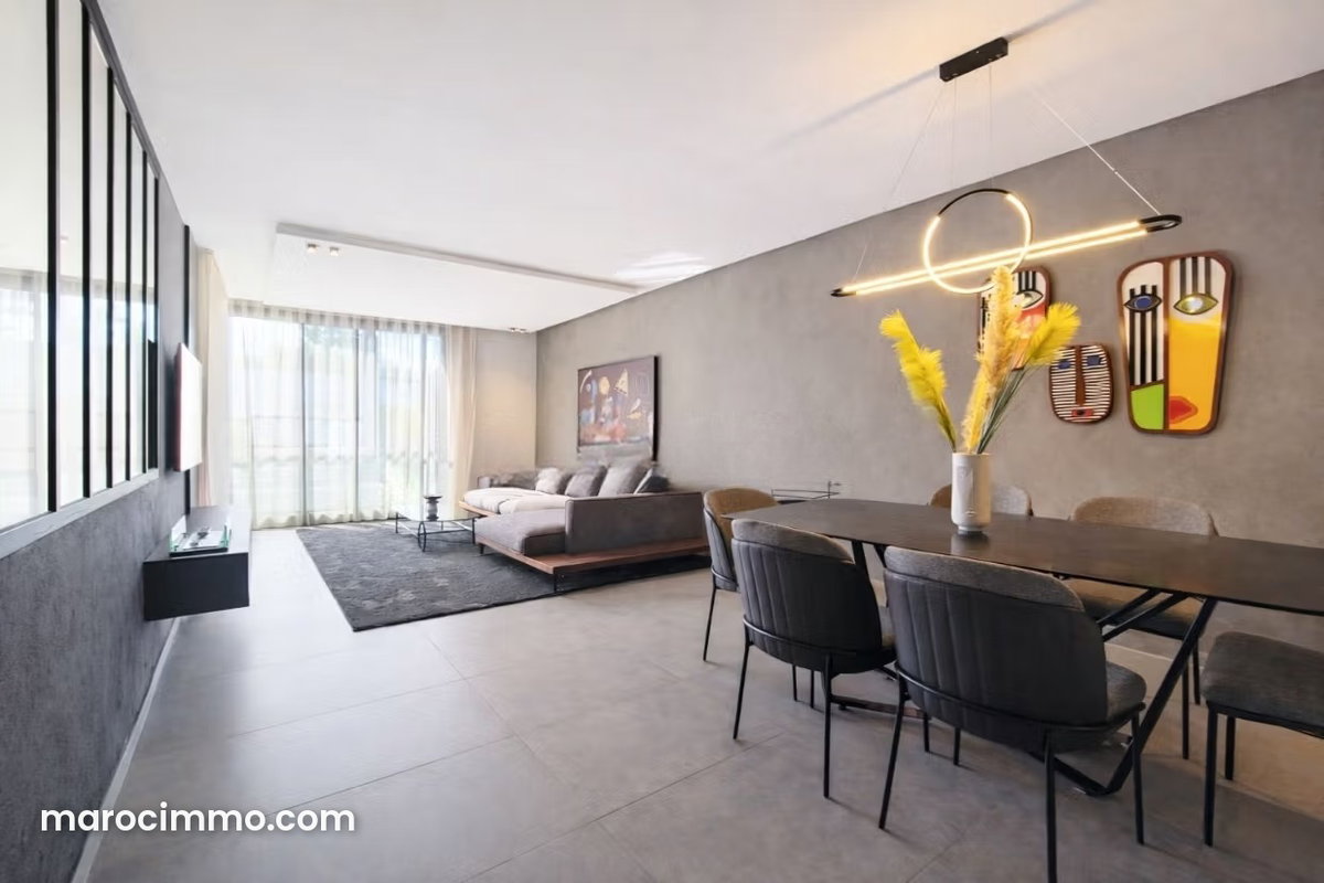 Location exceptionnel appartement 2chambres meublé moderne avec terrasse Palmier, Casablanca