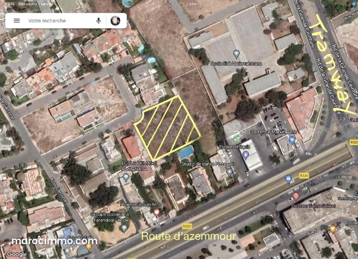 Terrain 1967 m² à vendre, Aïn Diab, Casablanca — Casablanca