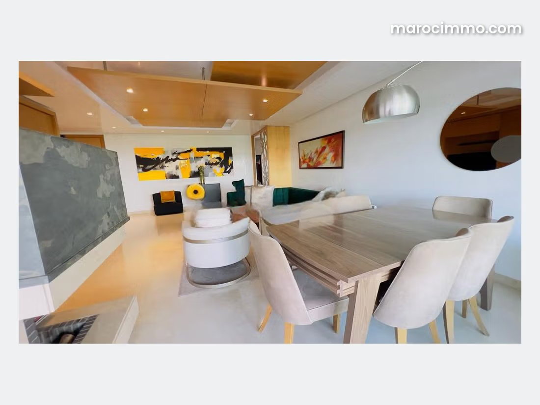 Furnished 190 sqm apartment, 3 bedrooms with terrace, Souissi, Rabat — Rabat