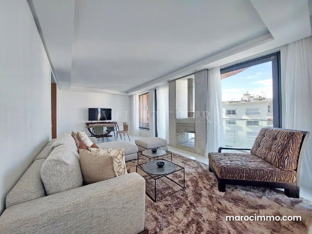 Location appartement meublé moderne 3chambres avec terrasse Racine, Casablanca — 5