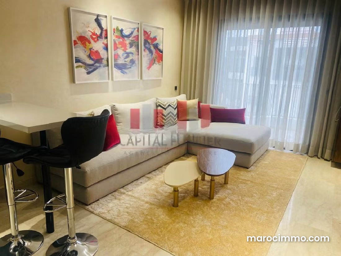 Furnished 46 m² Apartment, Palmier, Casablanca, Air-Conditioned with Garage — Casablanca