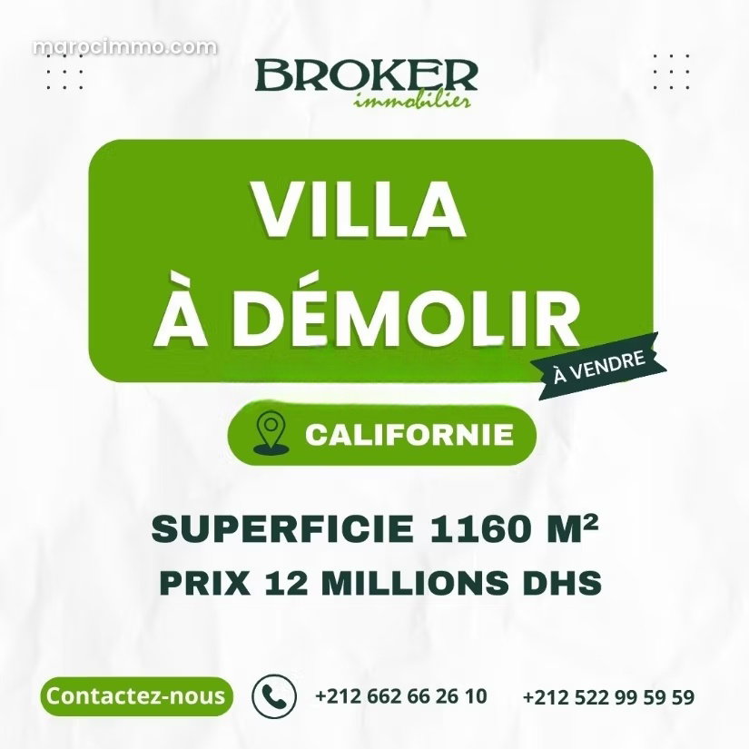 Villa 1160 m² à rénover, Californie, Casablanca — Casablanca
