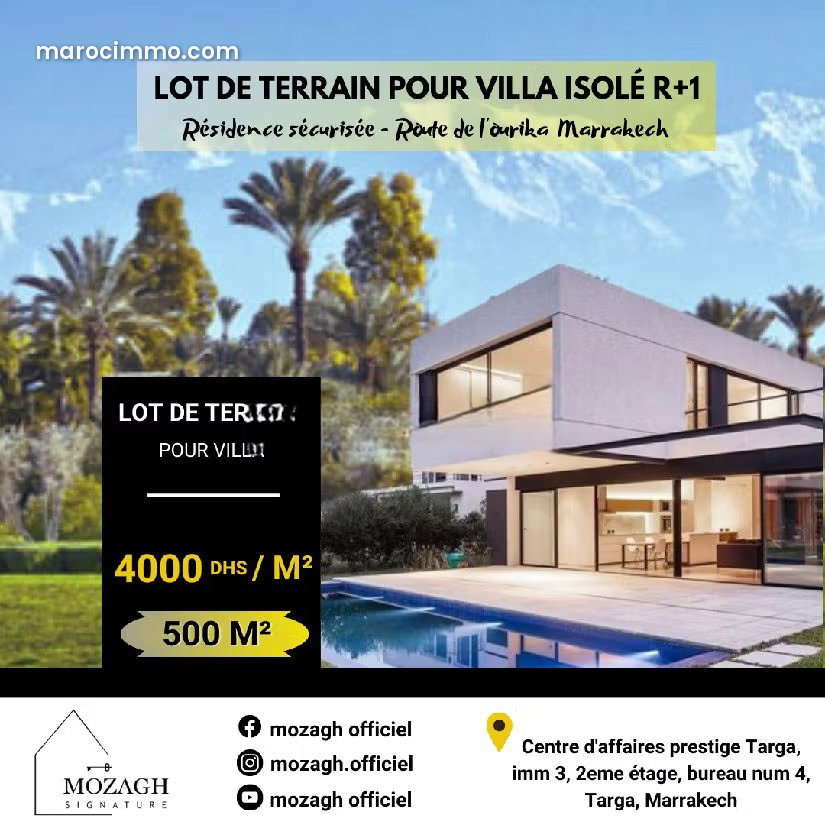 500 sqm Plot in a Gated Residence on the Ourika Road, Marrakech — Marrakesh