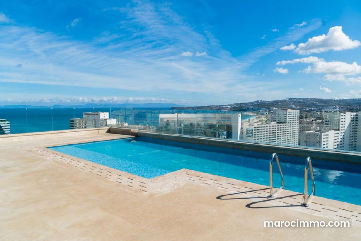 Furnished sea-view apartment, Tanger City Center, 103 m² — Tangier