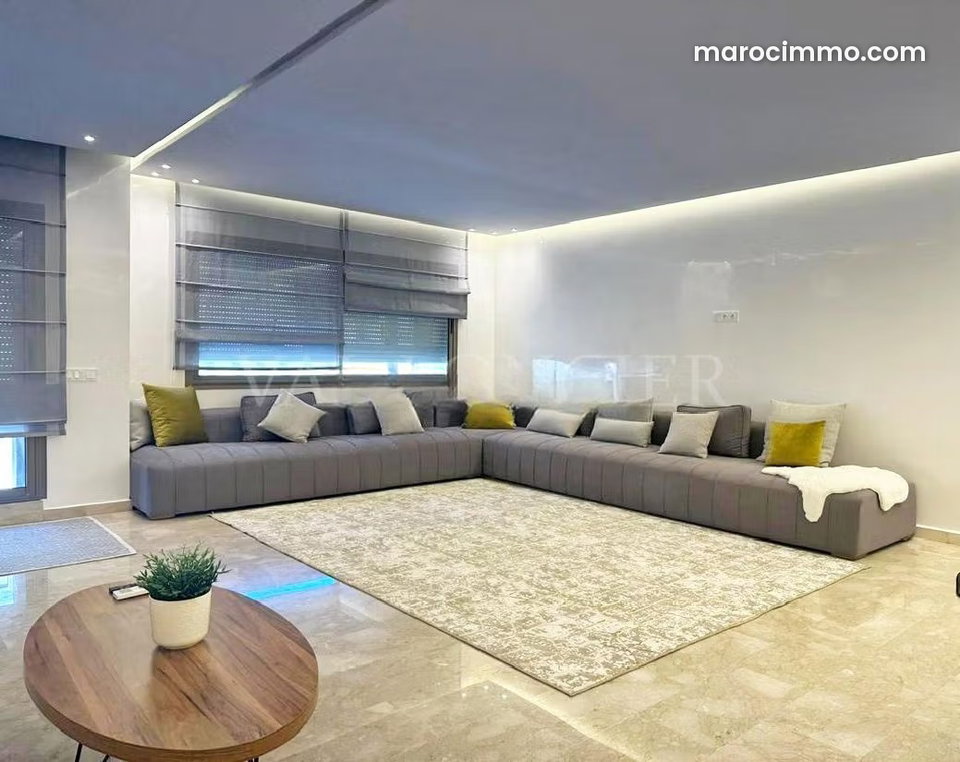 Location appartement 2chambres meublé moderne avec terrasse Racine, Casablanca