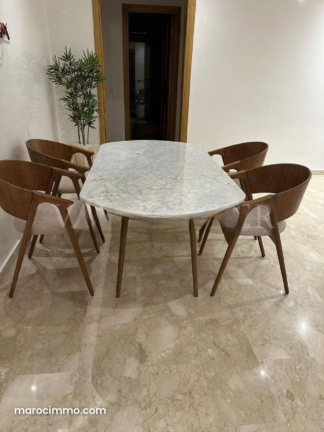 Location appartement 2chambres meublé moderne avec terrasse Racine, Casablanca — 2