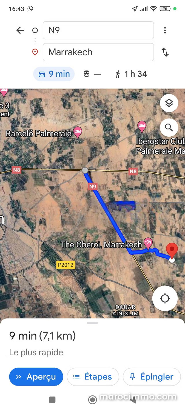 Terrain à vendre à Route de Ouarzazate. Surface de 43500 m² — 2