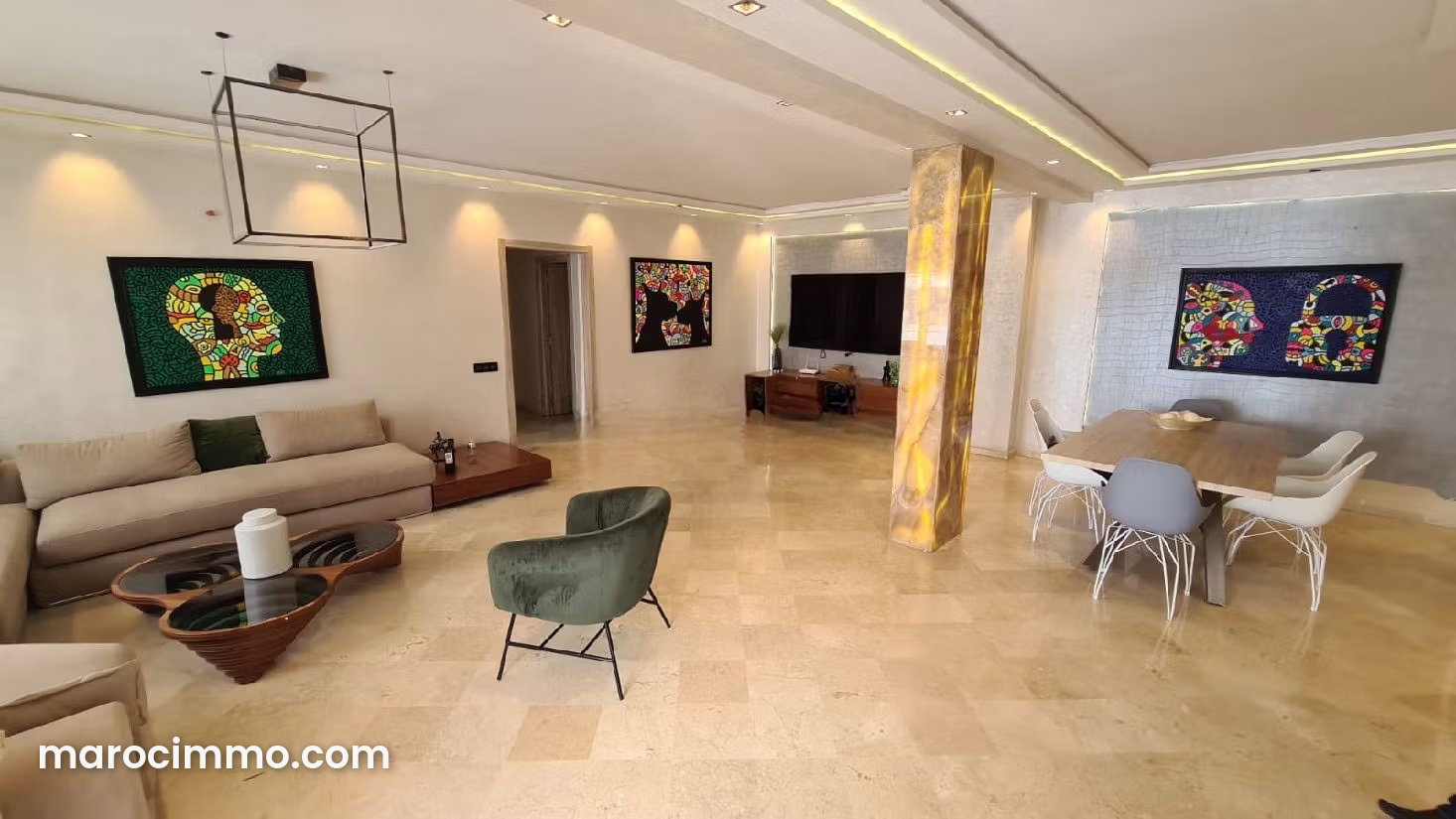 Furnished 153 m² Apartment, 2 Bedrooms, Racine, Casablanca — Casablanca