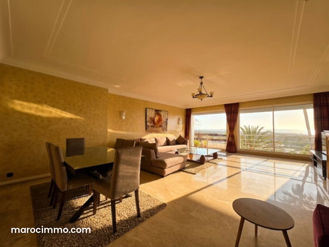 Appartement meublé 200 m², vue mer frontale, Aïn Diab, Casablanca — Casablanca