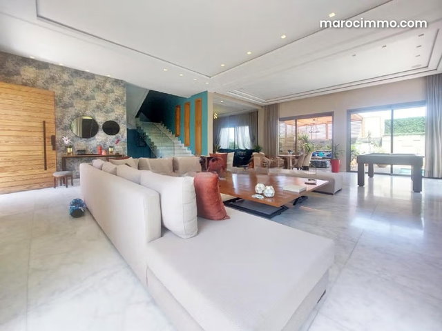 Location villa meublée moderne 4chambres avec piscine à Bouskoura — 2