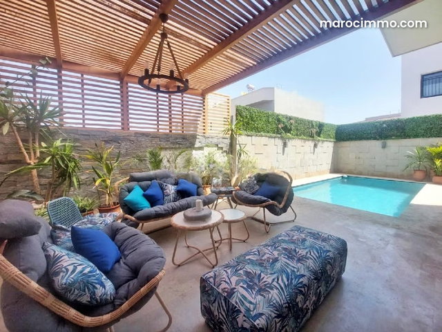 Location villa meublée moderne 4chambres avec piscine à Bouskoura — 5