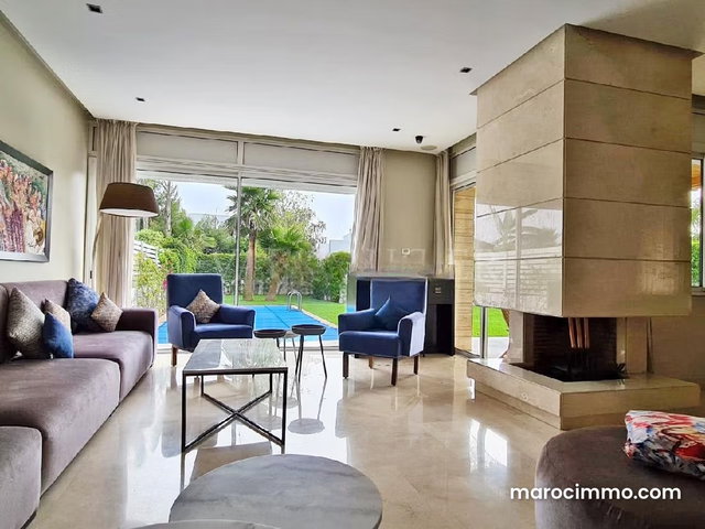Location belle Villa meublée moderne 640m2 Ville verte Bouskoura — 4