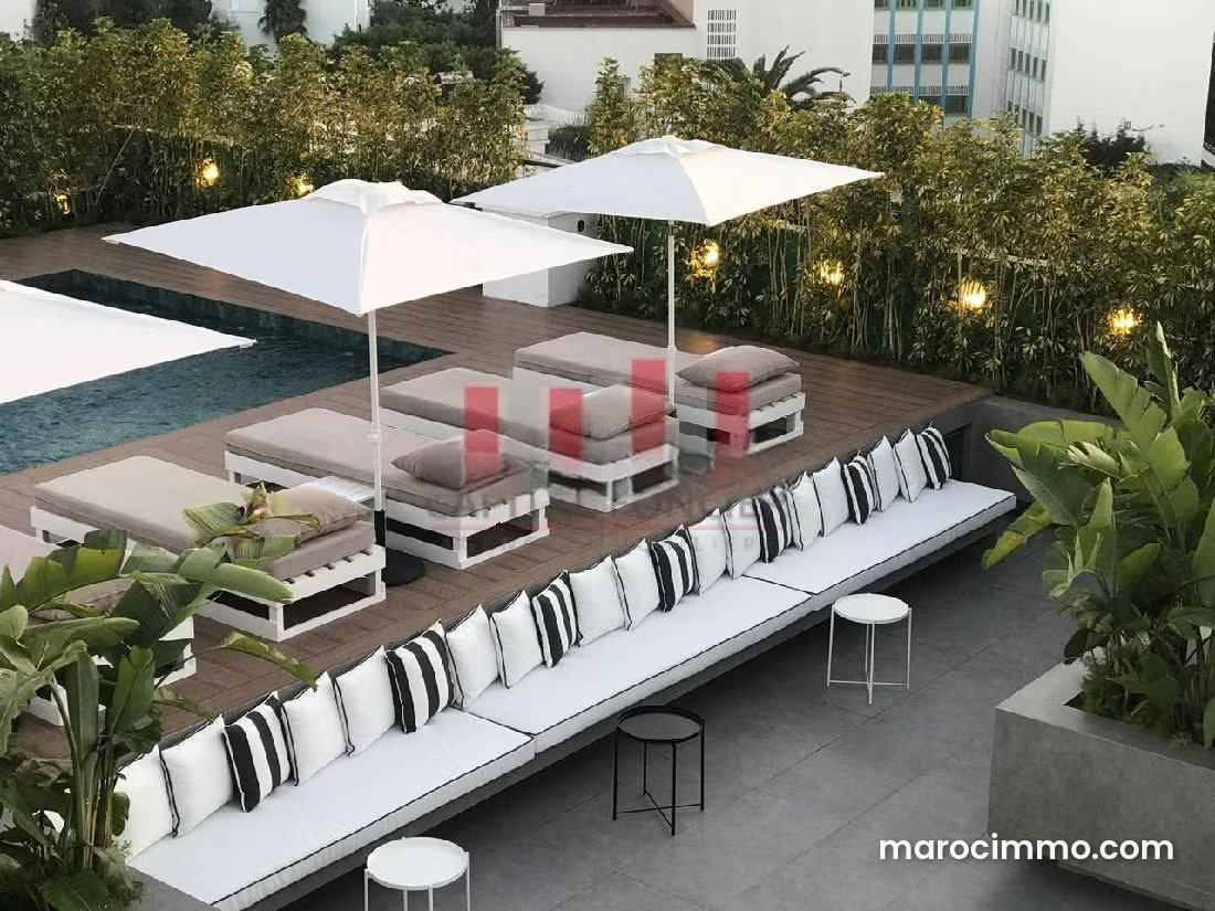 Appartement meublé 167 m², terrasse et piscine, Palmier Casablanca — Casablanca