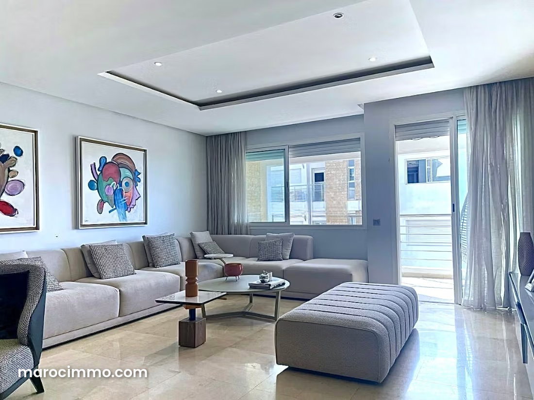 Appartement meublé 175 m², 3 chambres avec piscine, Riyad, Rabat — Rabat