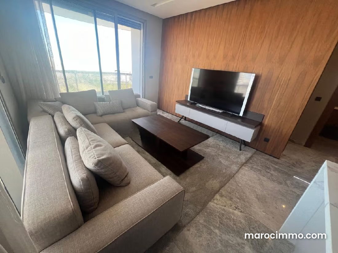 Furnished 86 sqm studio, south-facing terrace, Casablanca Finance City — Casablanca