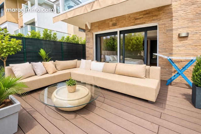 Location magnifique rez de jardin meublé 175m2 avec jardin et piscine, Bouskoura — 3