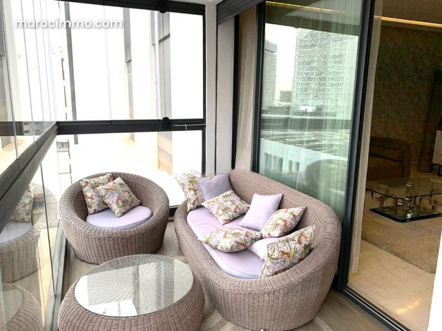 Superbe appartement à louer à Casablanca Finance City. Superficie 100 m². Bien meublé — 3
