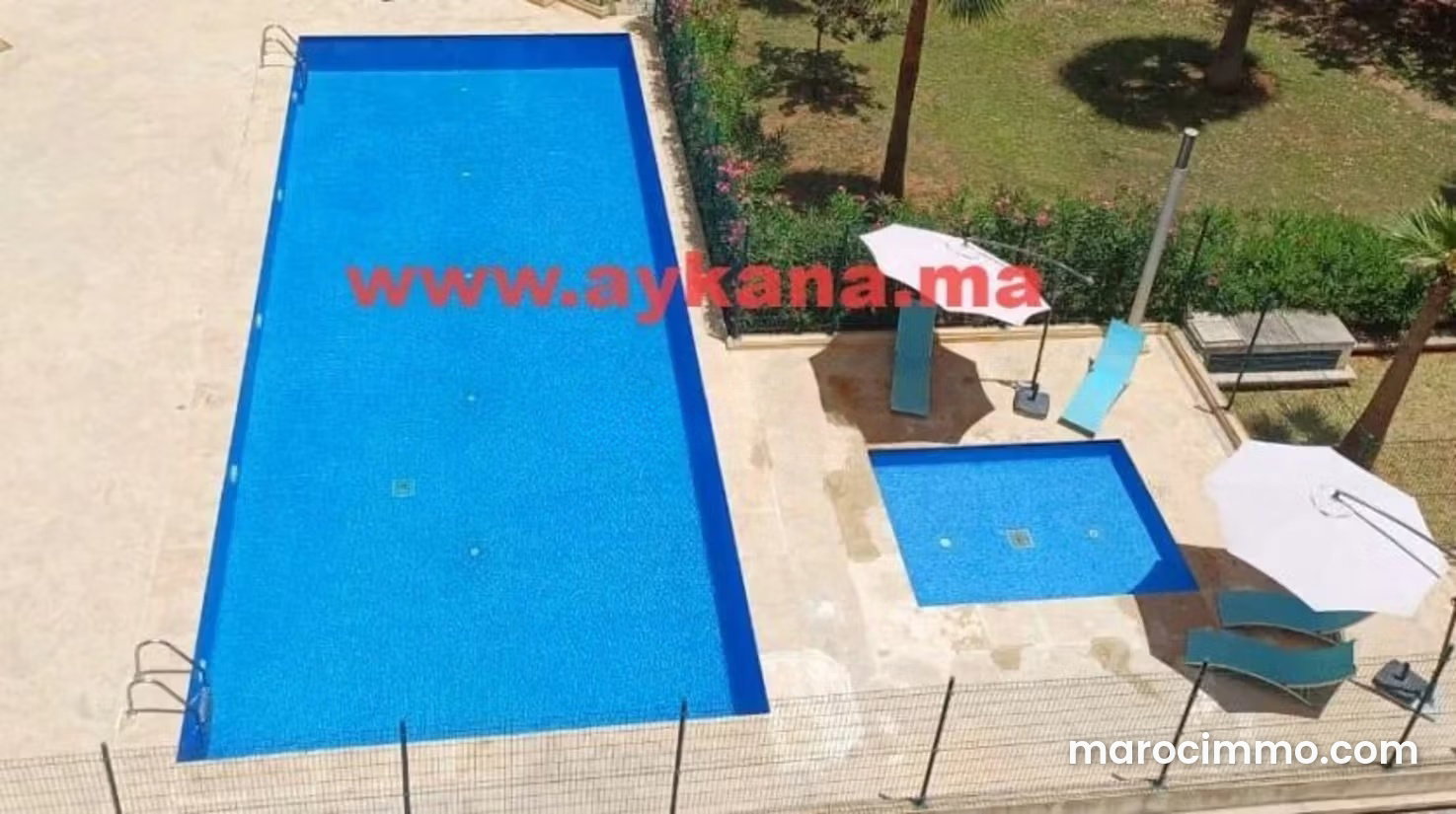 Furnished Apartment with Pool for Rent in Riyad, Rabat — Rabat