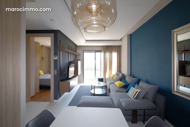 Apt 60 m² meublé Racine avec 1 chambre — Casablanca