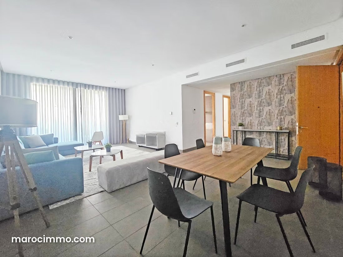 124 m² Furnished Apartment in Aïn Diab, Casablanca, with Terrace — Casablanca