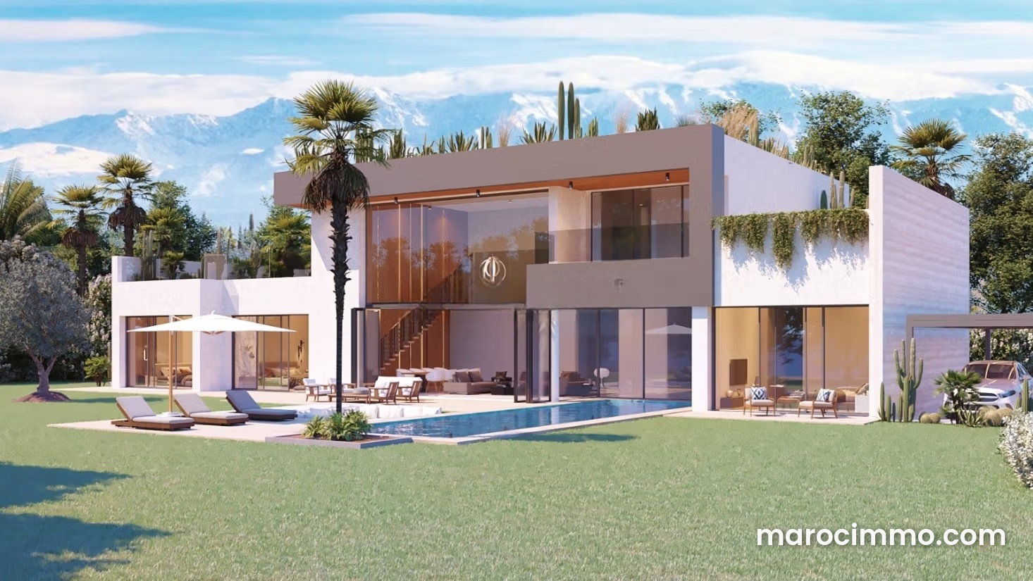 Villa 2300 m², Route d'Ourika, Marrakech, vue Atlas — Marrakech