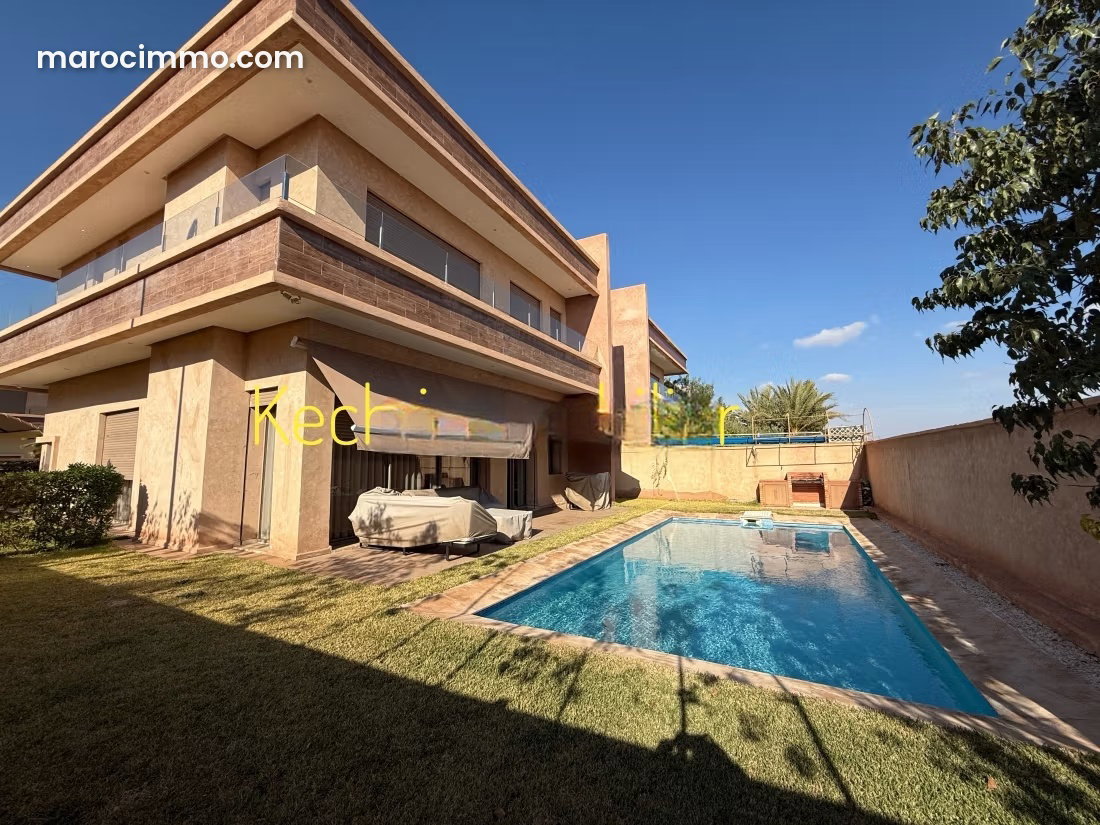 Furnished 450 sqm villa with pool and garden, Avenue Mohammed VI, Marrakech — Marrakesh