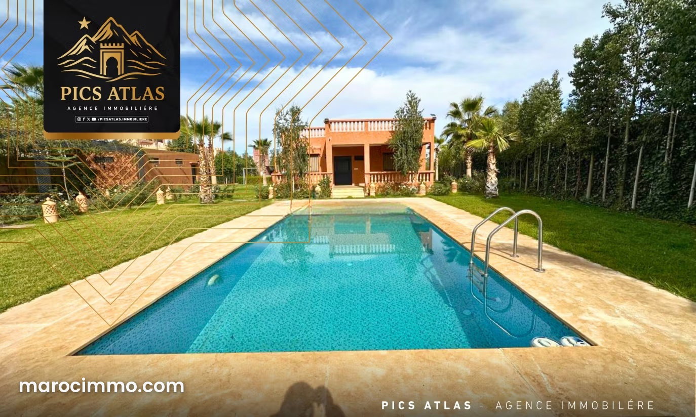 Villa 4 chambres avec piscine et vue Atlas, Sidi Abdellah Ghiat — Marrakech