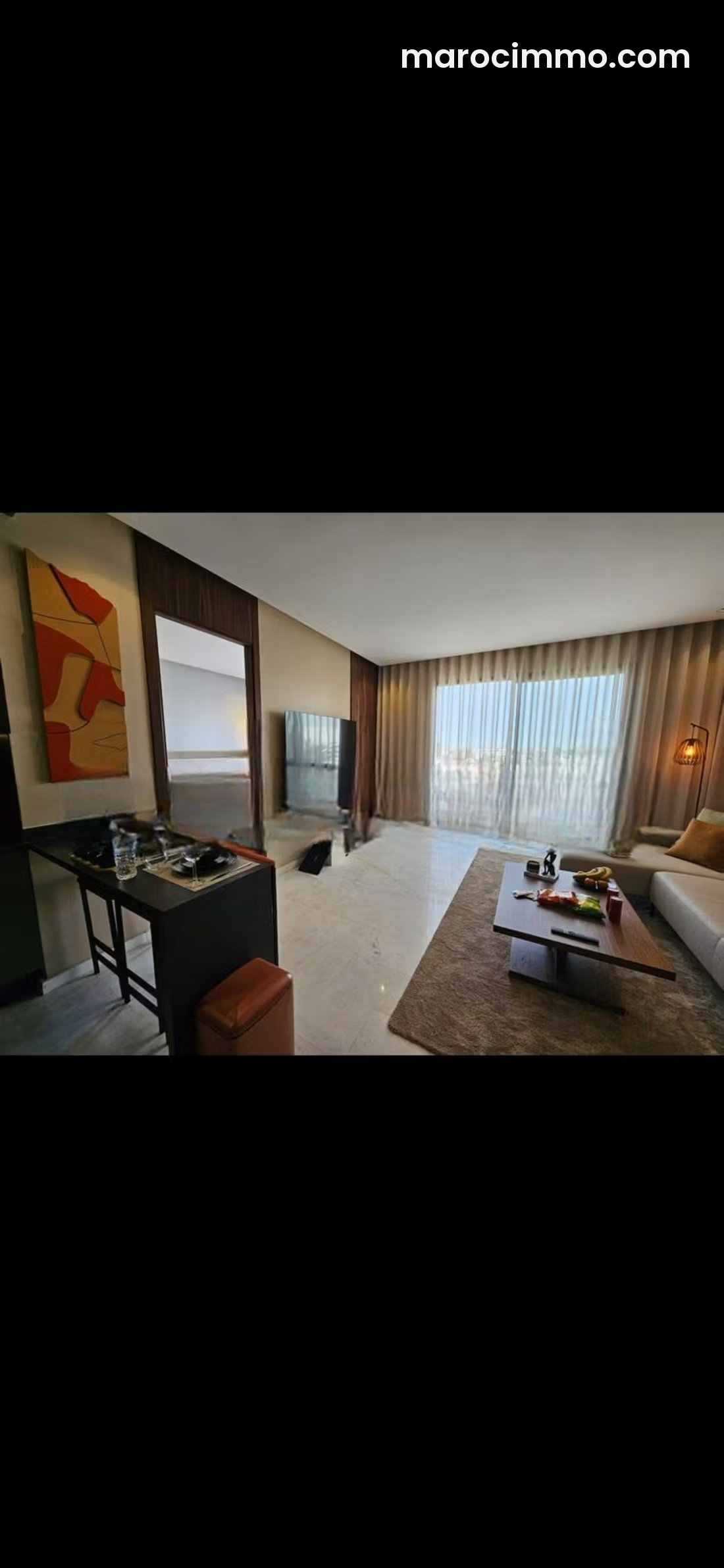 Furnished 57 m² Studio Apartment, Casablanca Finance City, South-Facing — Casablanca