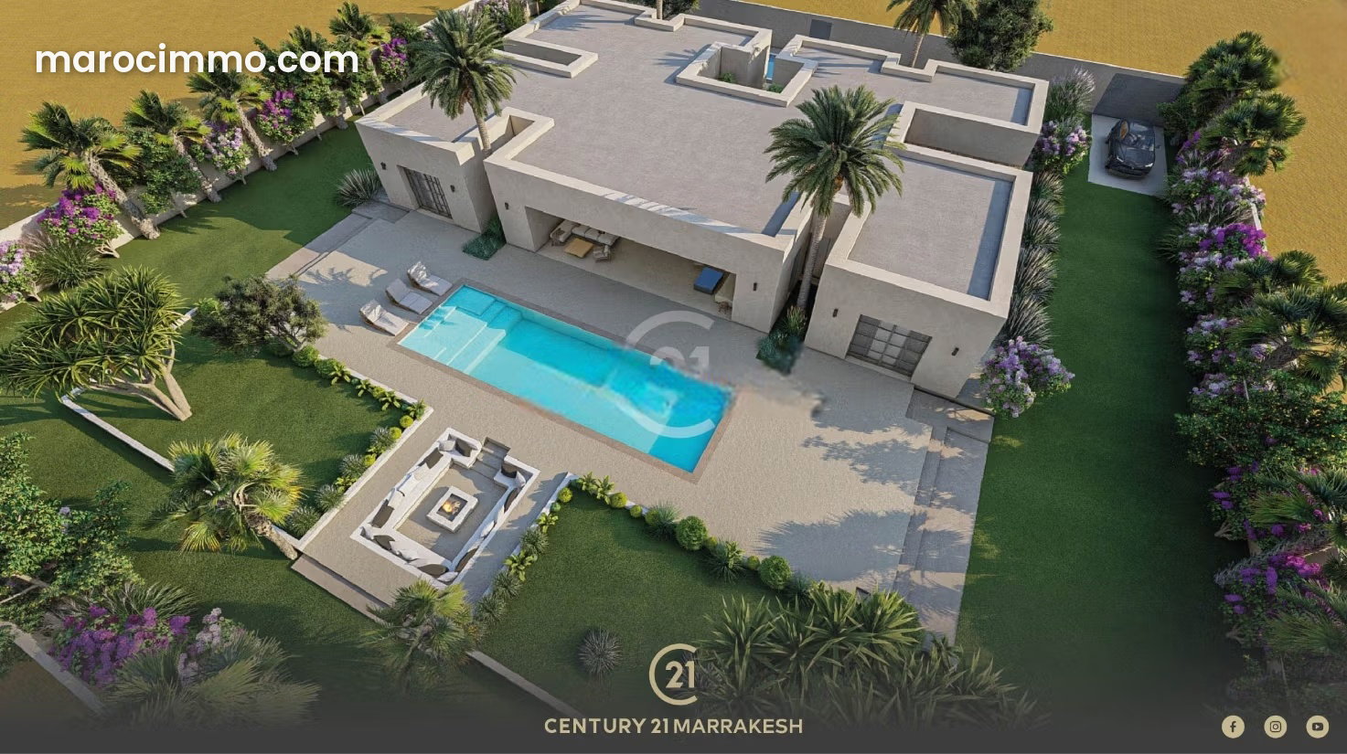 Villa 500 m², 5 chambres, piscine et jardin à Marrakech Route de Fès — Marrakech