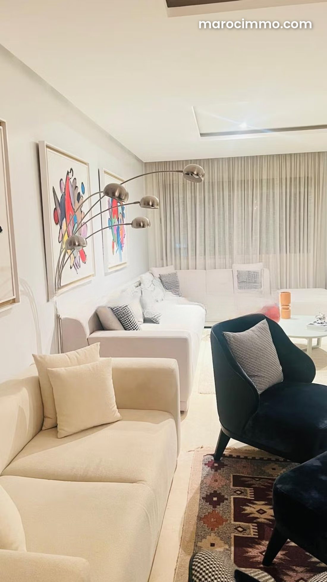 Appartement meublé 180 m², 3 chambres, piscine, Riyad, Rabat — Rabat