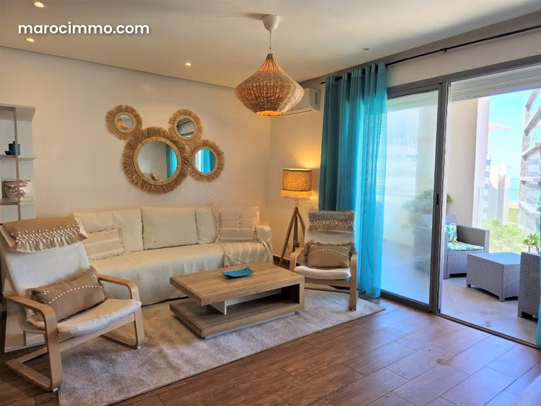 Appartement vue mer Marina Casablanca, 71 m² avec terrasse — Casablanca