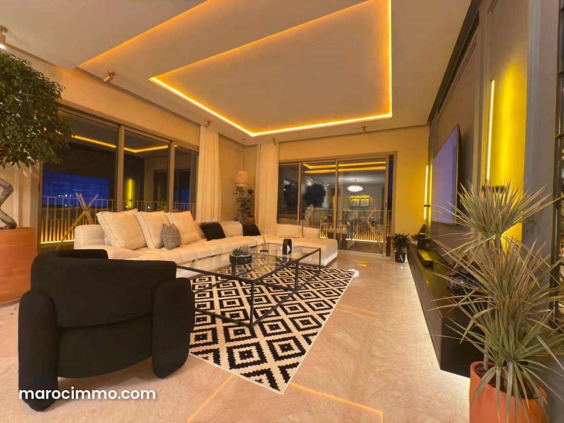 200 sqm sea-view penthouse, Casablanca Finance City, furnished — Casablanca
