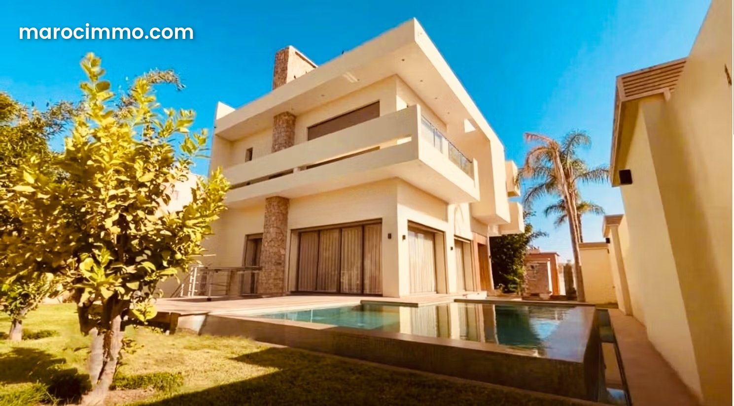 Villa with swimming pool in Hay Targa, Marrakech, with mountain views — Marrakesh