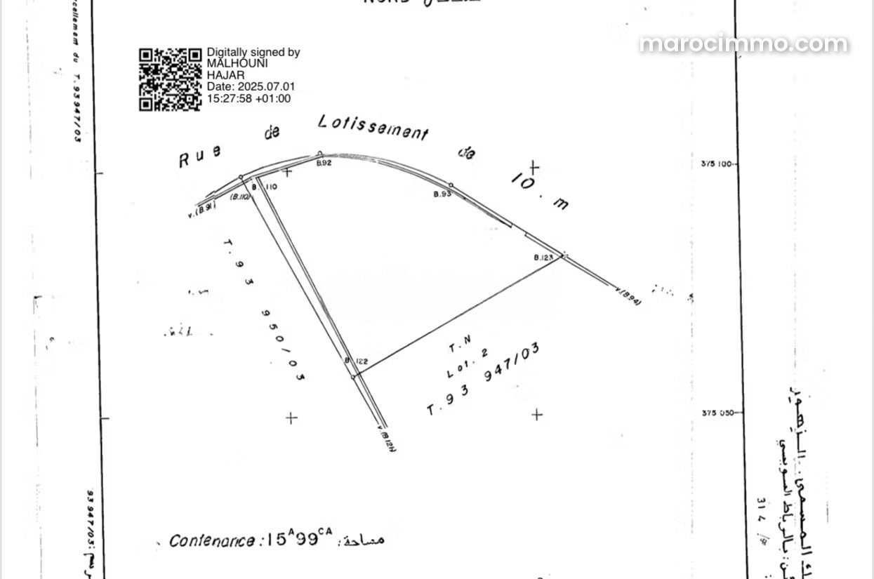 Terrain 1 599 m² à Souissi Rabat, rare opportunité foncière — Rabat