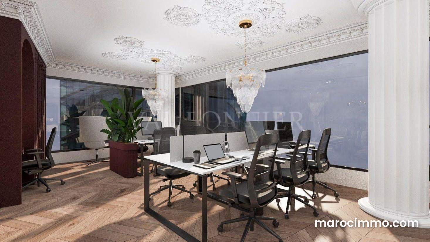 117 m² Furnished Office with Dual Aspect, Sidi Maarouf, Casablanca — Casablanca