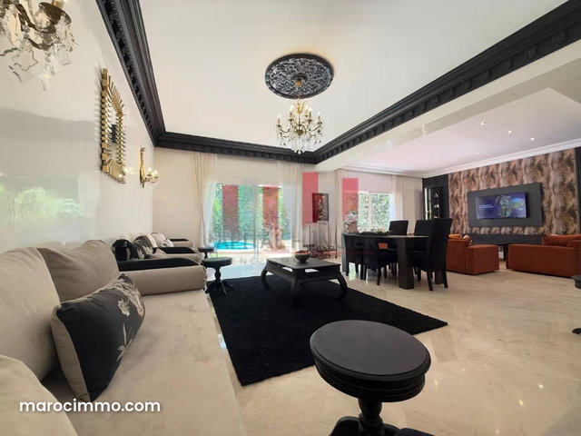 Location villa de haut standing à Ain Diab. Surface totale 400 m². Meublé — 3