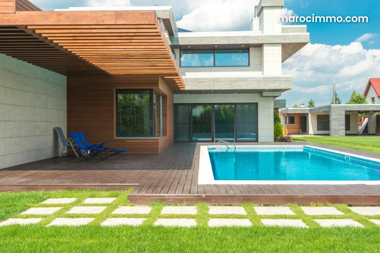 Furnished 600 sqm villa with garden and pool in Bouskoura Ville Verte — Bouskoura