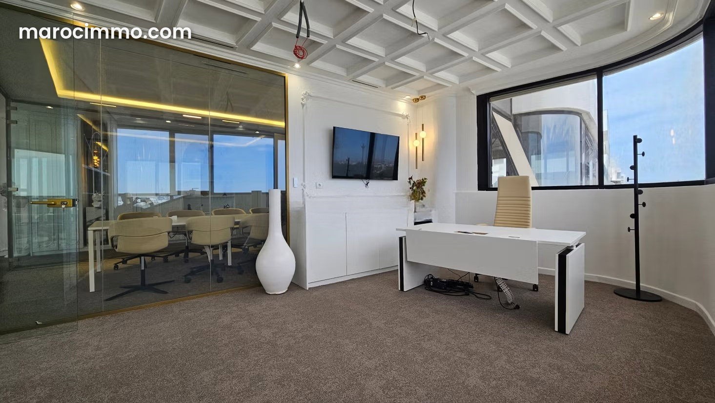 Furnished 123 sqm Office, Casablanca Finance City, Unobstructed Views — Casablanca
