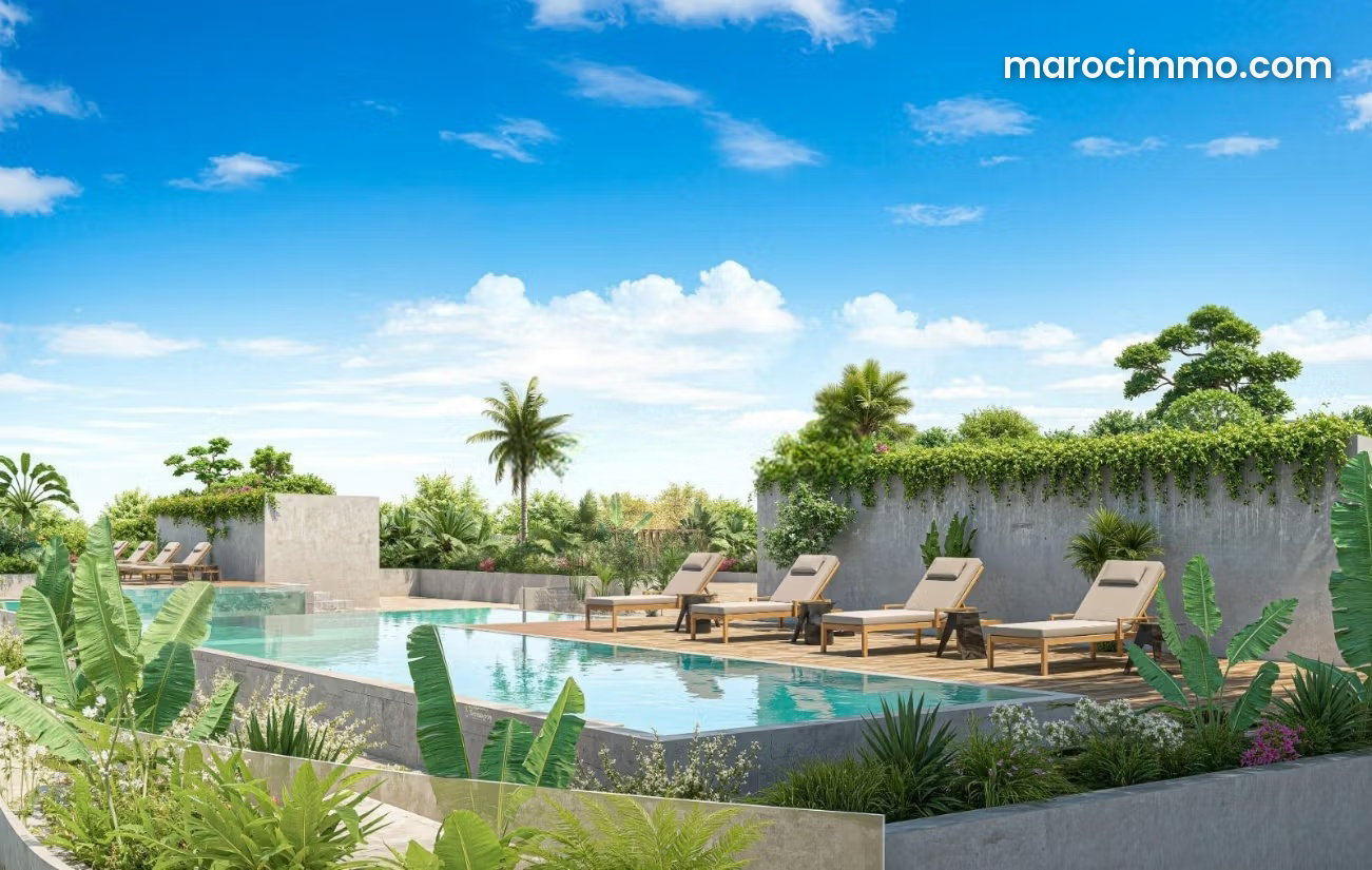 New-build apartment in Hay Al Hassani, Marrakech, with swimming pool — Marrakesh