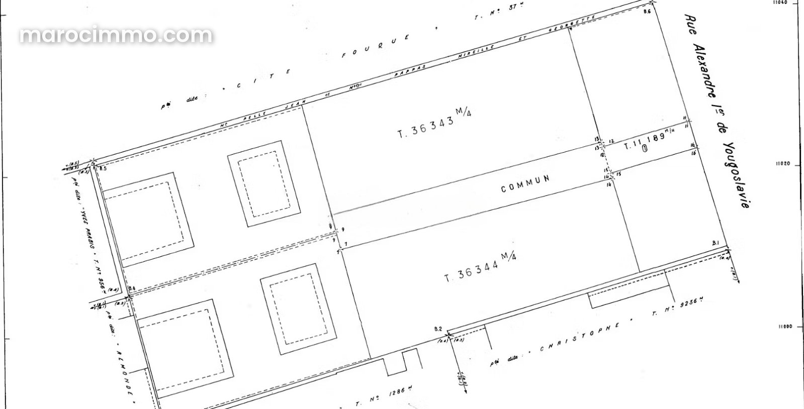 Terrain 2388 m² constructible Guéliz, Marrakech centre — Marrakech