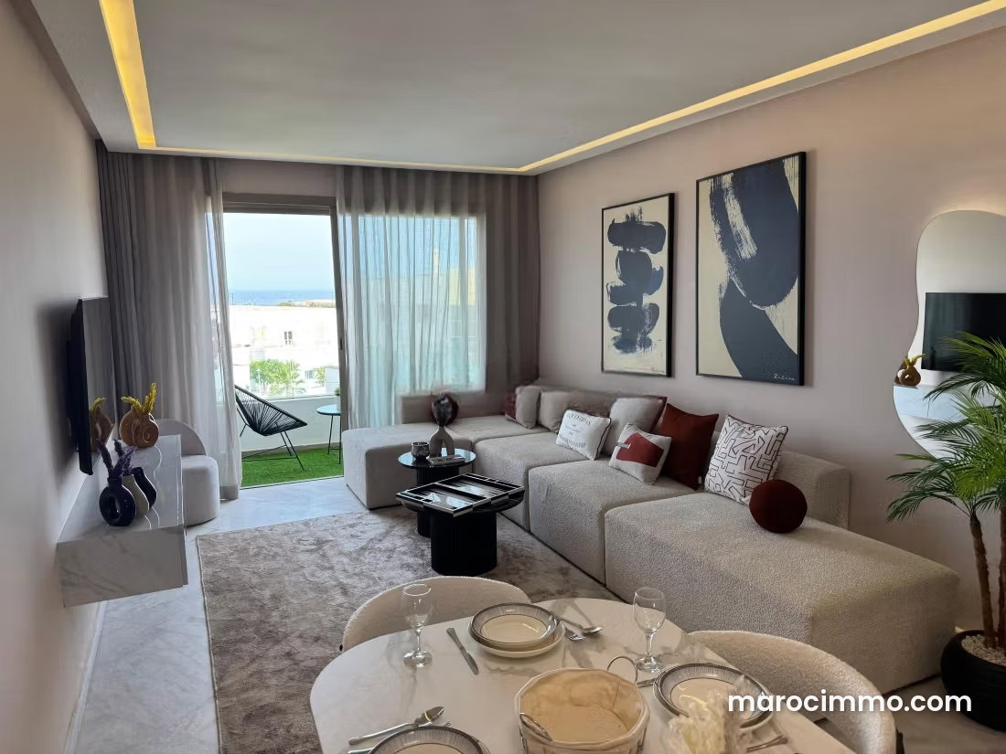 Furnished 3-bedroom apartment with sea view, Bourgogne, Casablanca — Casablanca