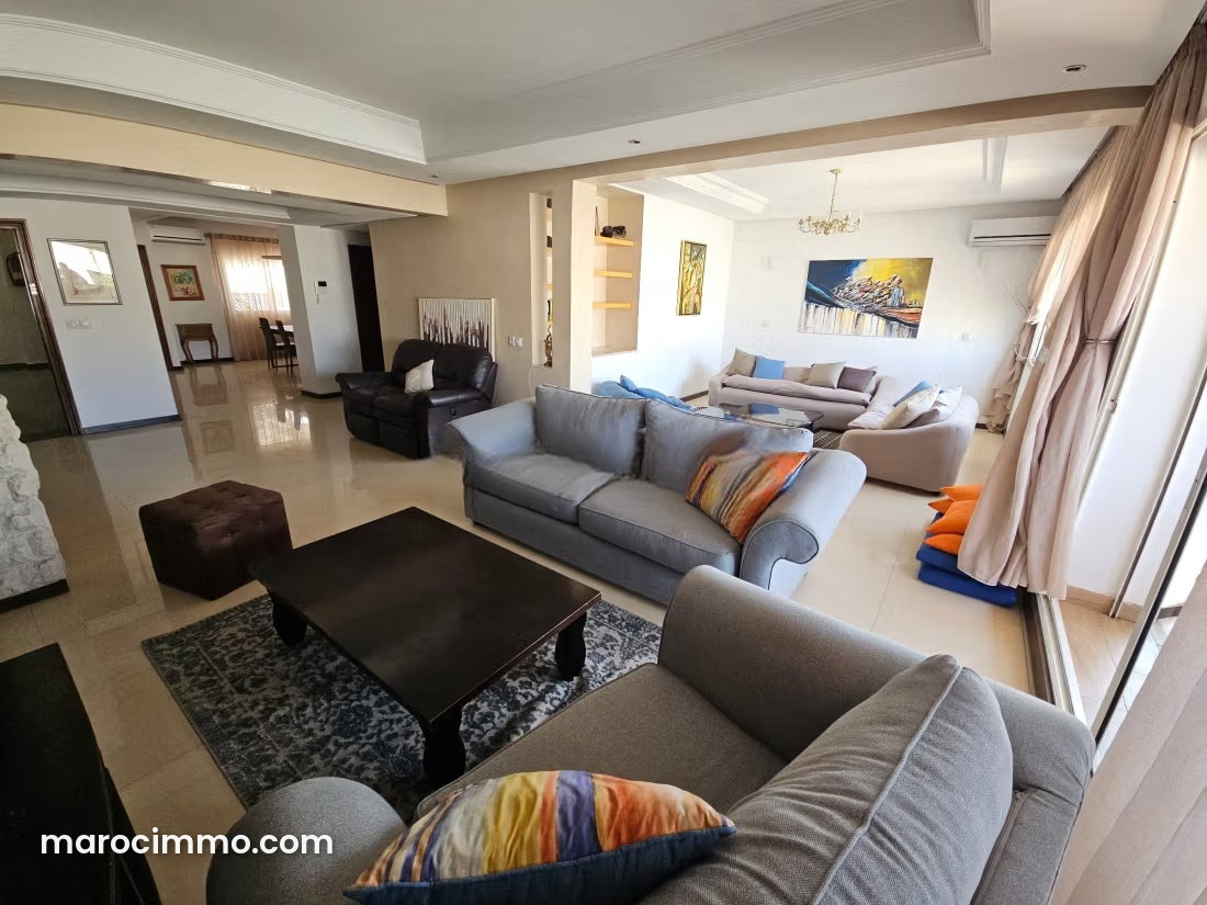Furnished 202 sqm Apartment with Terrace and Sea Views, Upper Agdal, Rabat — Rabat