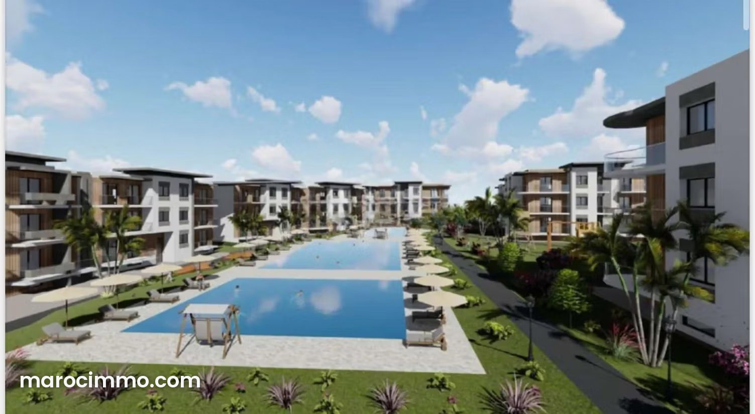 2-Bedroom Apartment with Pool and Views, Dar Bouazza — Dar Bouazza