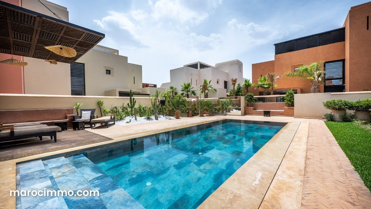 Furnished 4-suite villa with swimming pool for rent in Amelkis, Marrakech — Marrakesh