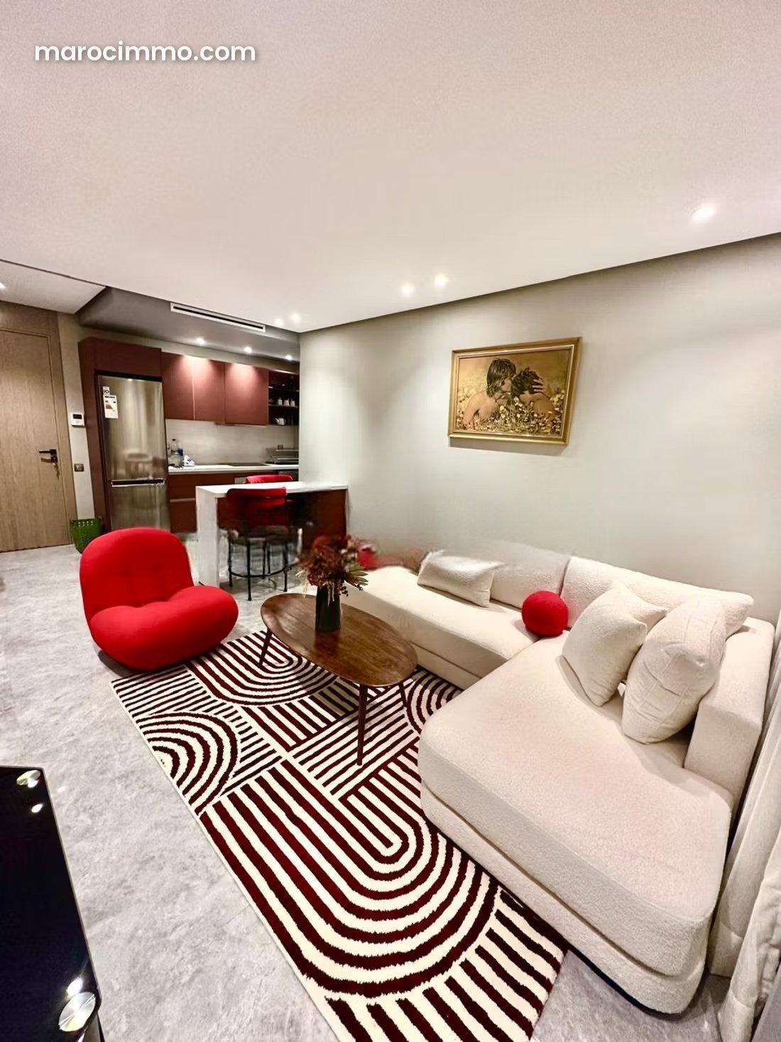 Furnished one-bedroom apartment, west-facing terrace, Ferme Bretonne — Casablanca