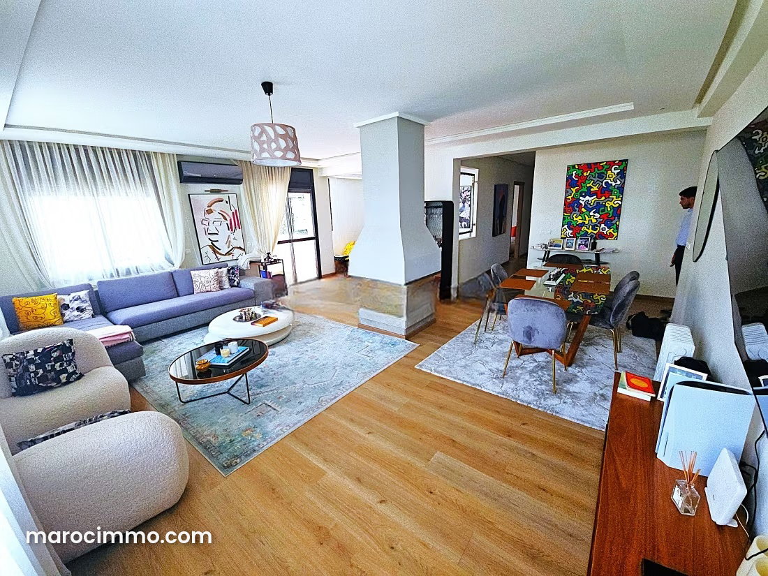 Furnished 160 sqm apartment, 3 bedrooms, Hay Riad, Rabat — Rabat